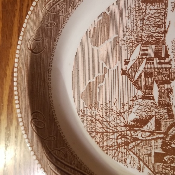 Royal China "American Farm Scene " Currier & Ives Pie Plate - Picture 3 of 16